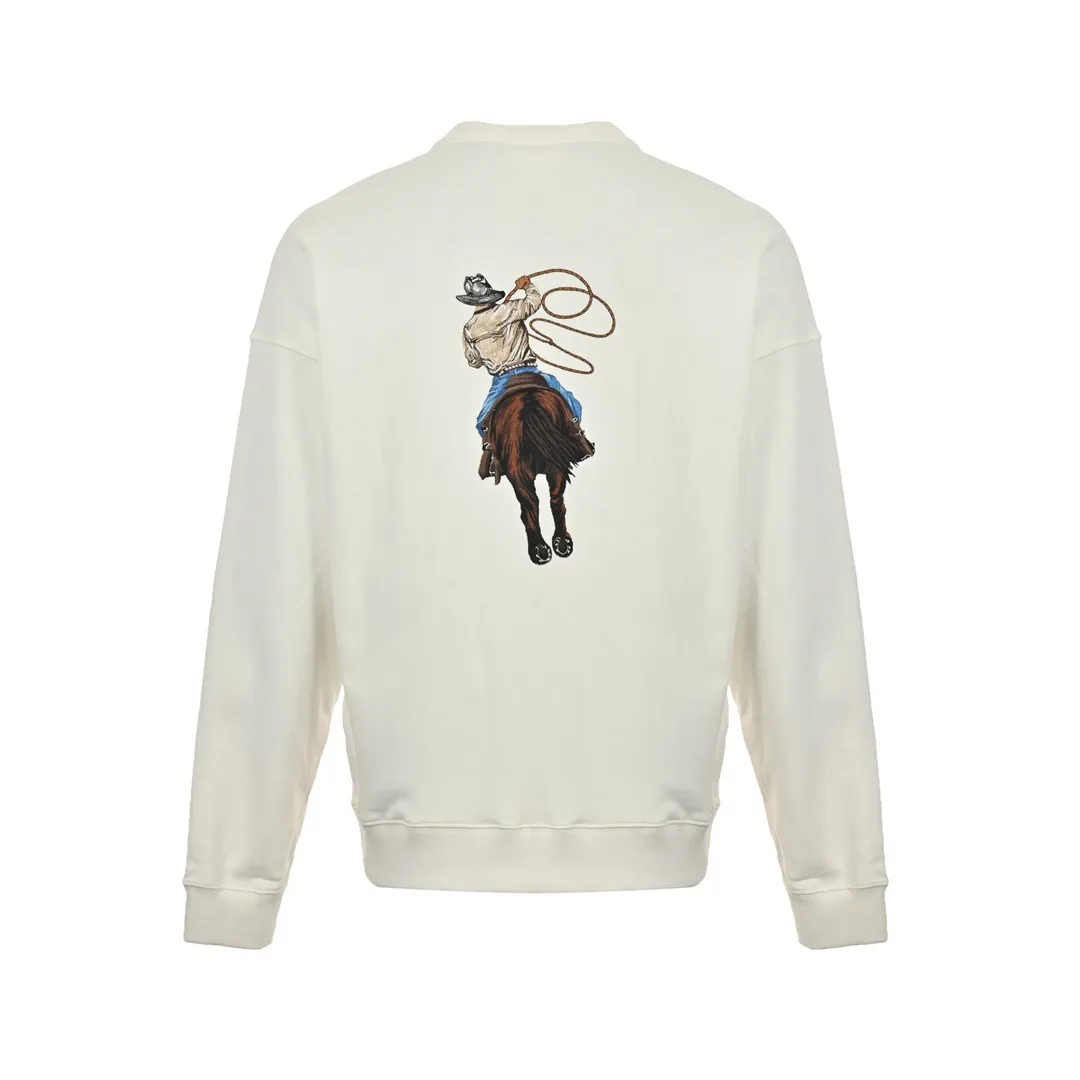 Louis Vuitton/Louis Vuitton 24Fw Western denim heavy embroidered round neck sweatshirt